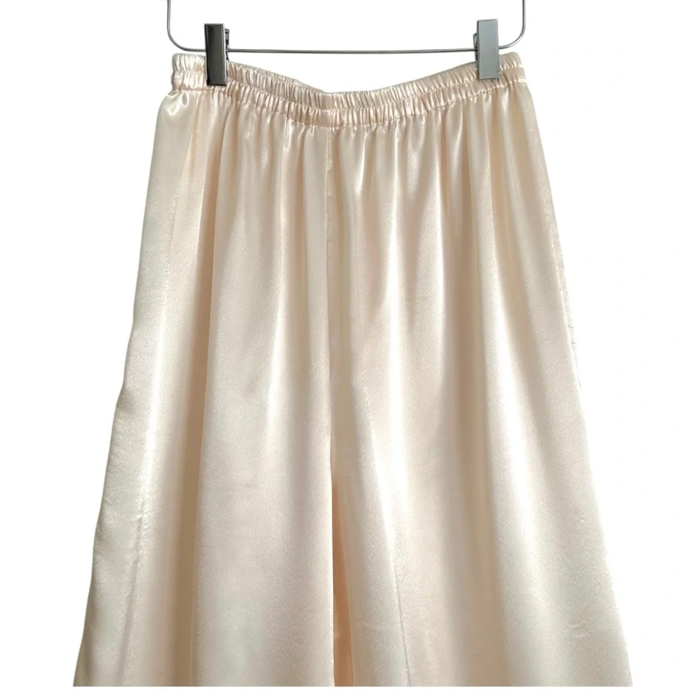 VICTORIA’S SECRET‎ Gold Label Champagne Satin Lounge Pants Wide Leg Hostess M